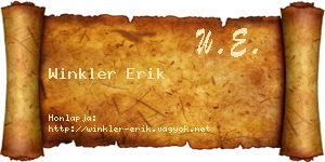 Winkler Erik névjegykártya